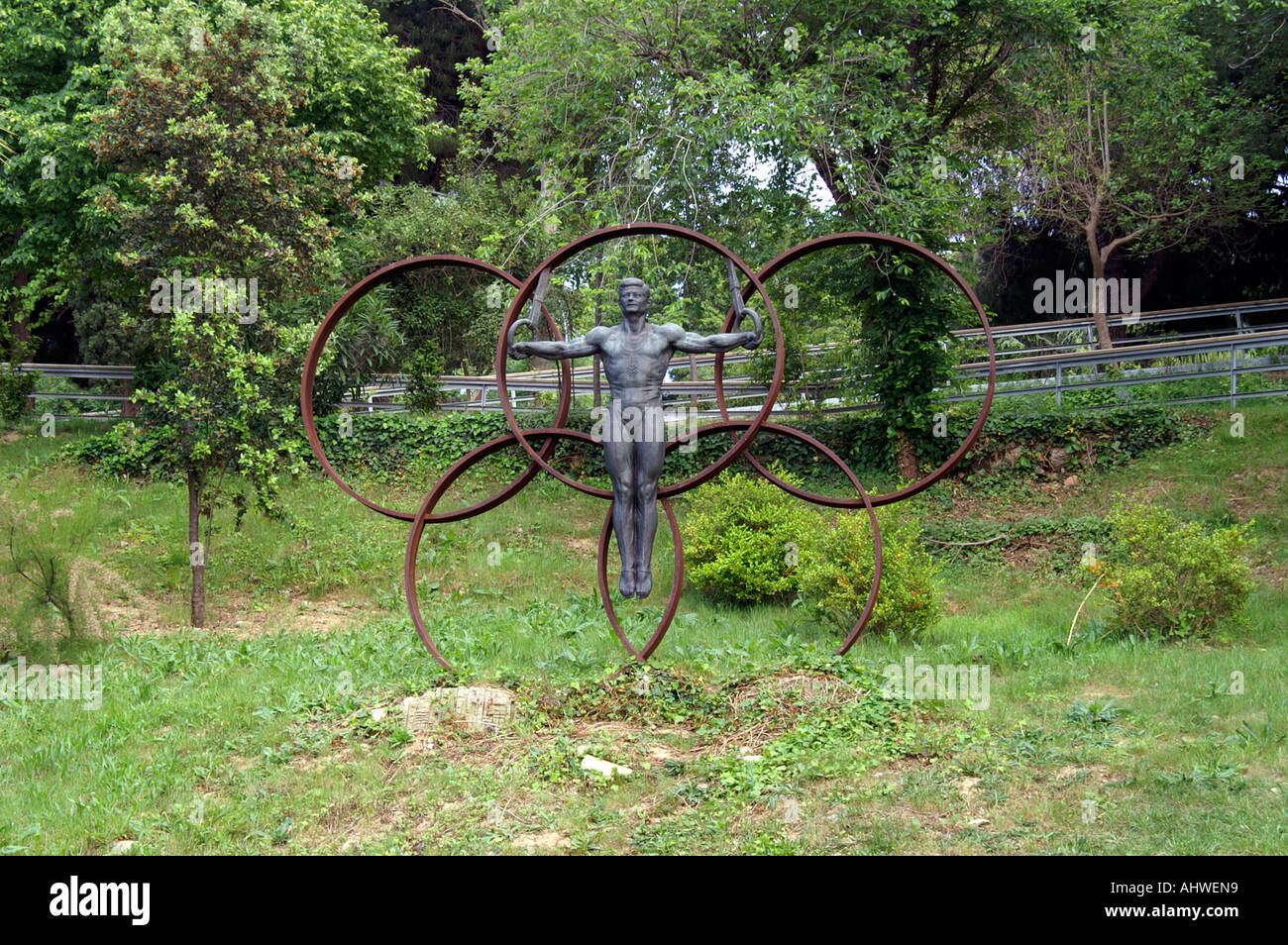 Parc Montjuic statue, Barcelona Stock Photo - Alamy