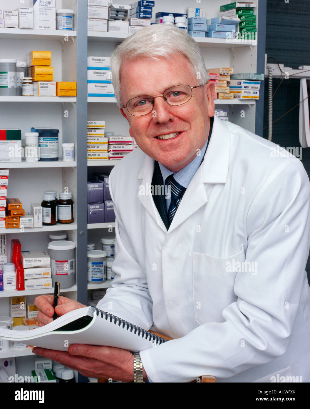 A Pharmacist In Dispensary Stock Photo Alamy