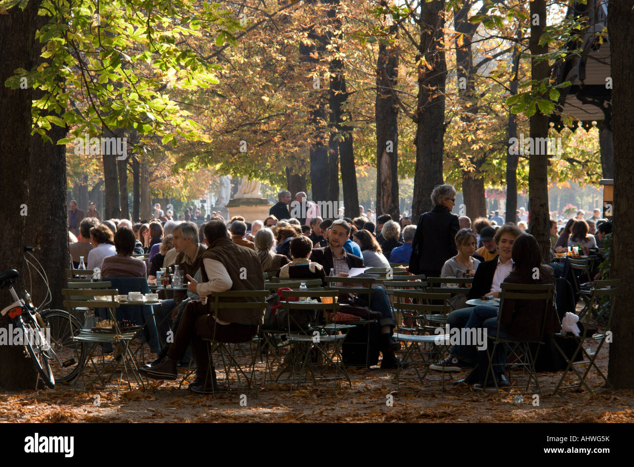 Outdoor Cafe in Jardin du Luxembourg Paris France Stock Photo