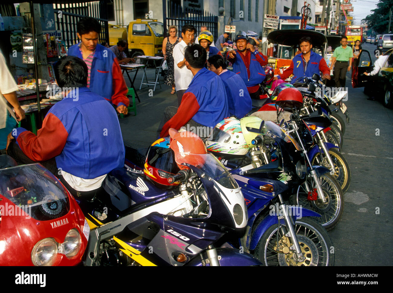 Motorcycle parking Bangkok Bangkok Province Thailand Asia Stock Photo