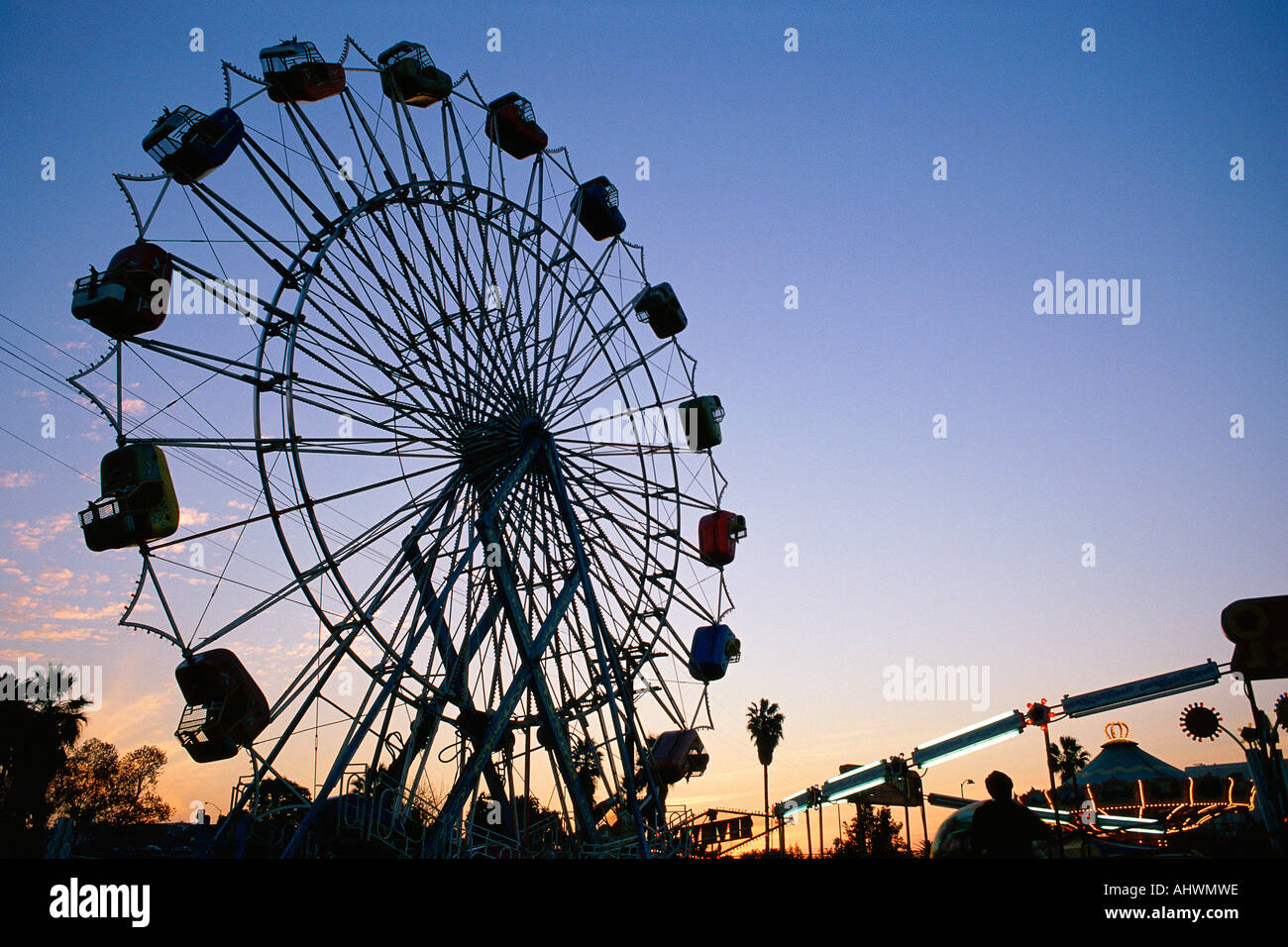 Ferris wheel at dusk Stock Photo