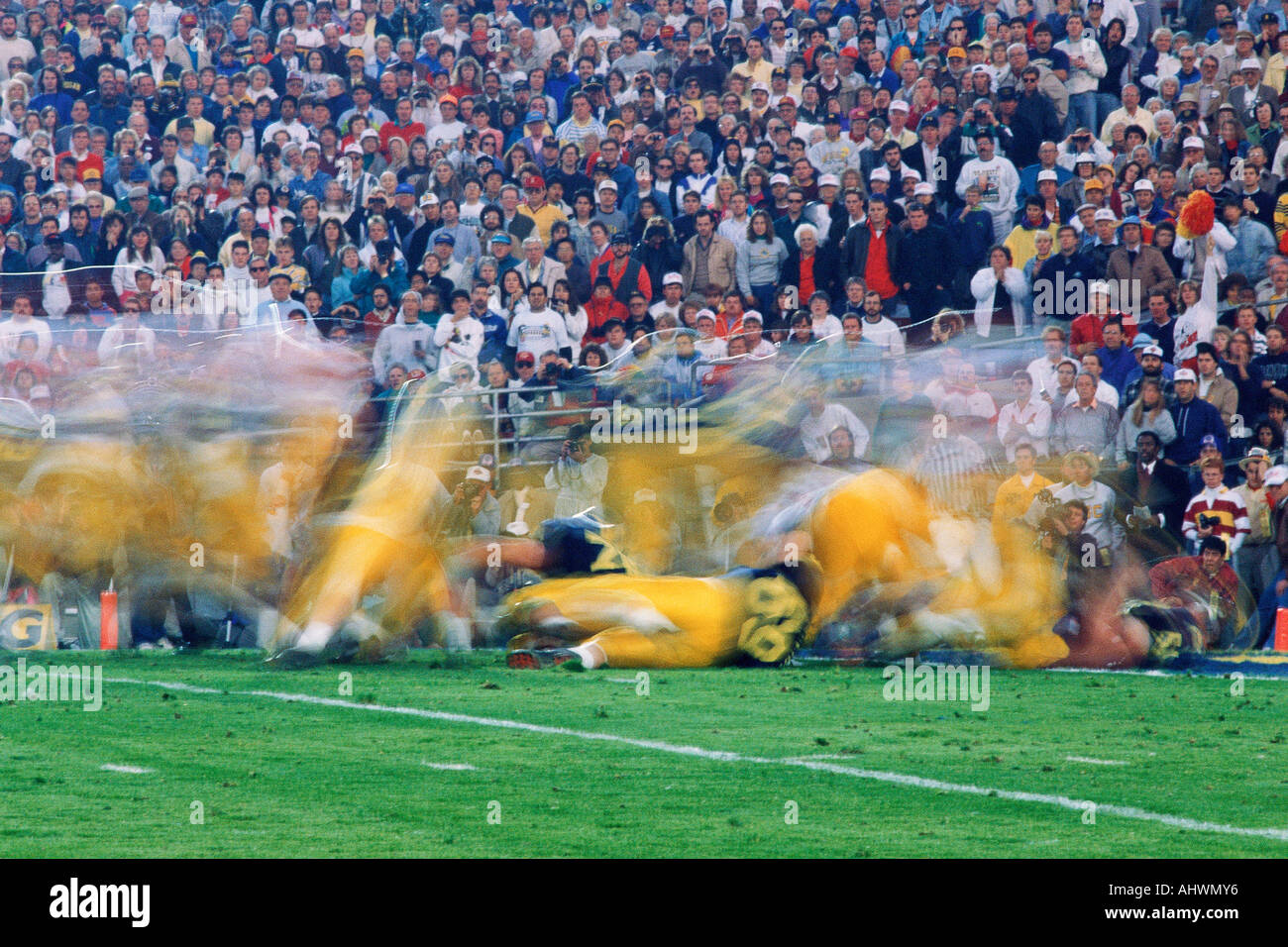 Play in football game Stock Photo