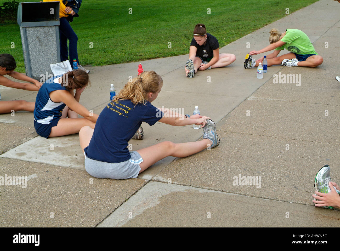 Cross country stretching stretch warm up exercise track field active hi