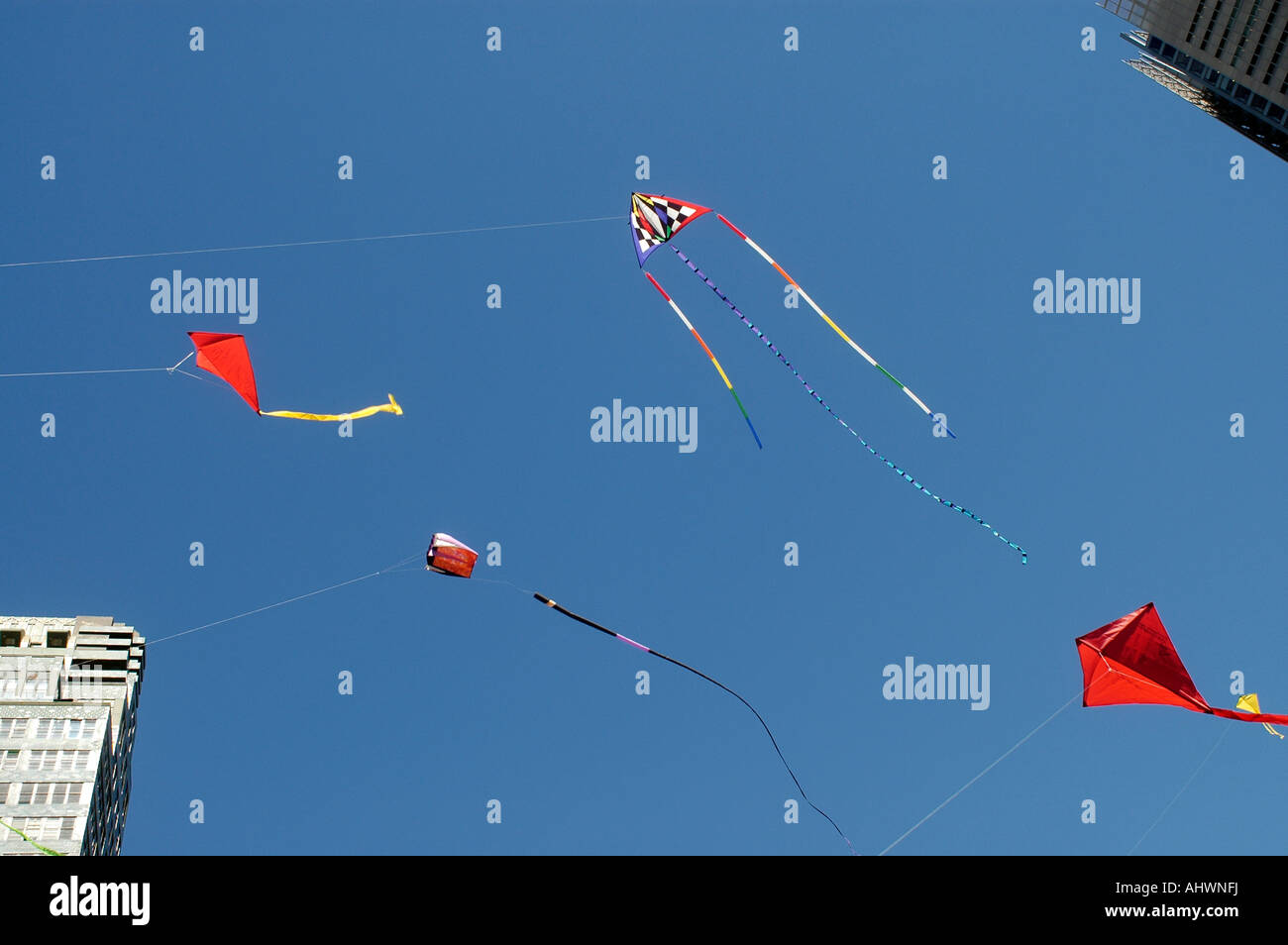 Kite flying event on the rooftop of the Port Authority Bus Terminal in