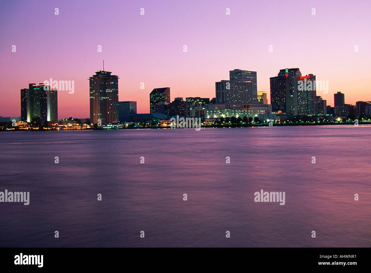 New Orleans skyline at twilight Stock Photo Alamy