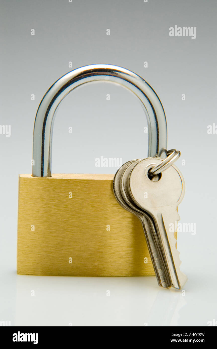 Solid brass padlock Stock Photo Alamy