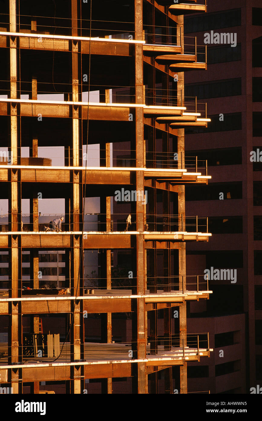 Partial view of high rise construction Stock Photo