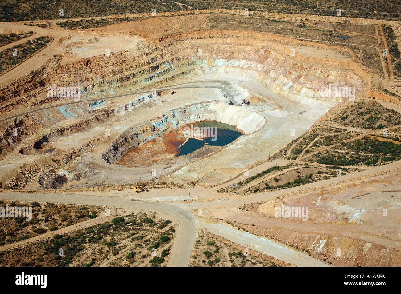 Copper mining excavation Stock Photo