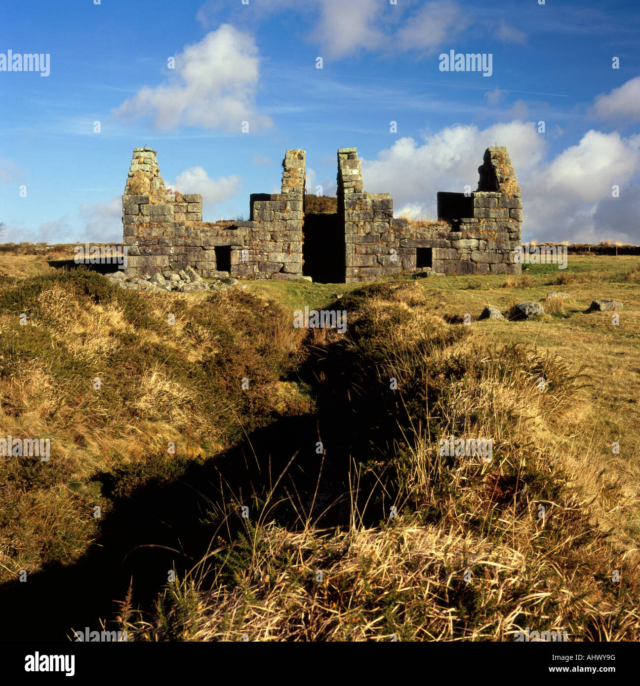 Disused buildings at Powder Mills, Dartmoor, UK Stock Photo Alamy