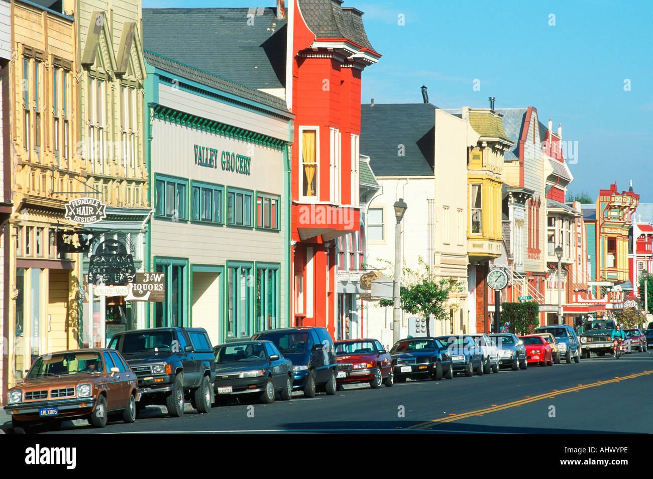 Victorian storefronts Ferndale CA Stock Photo Alamy