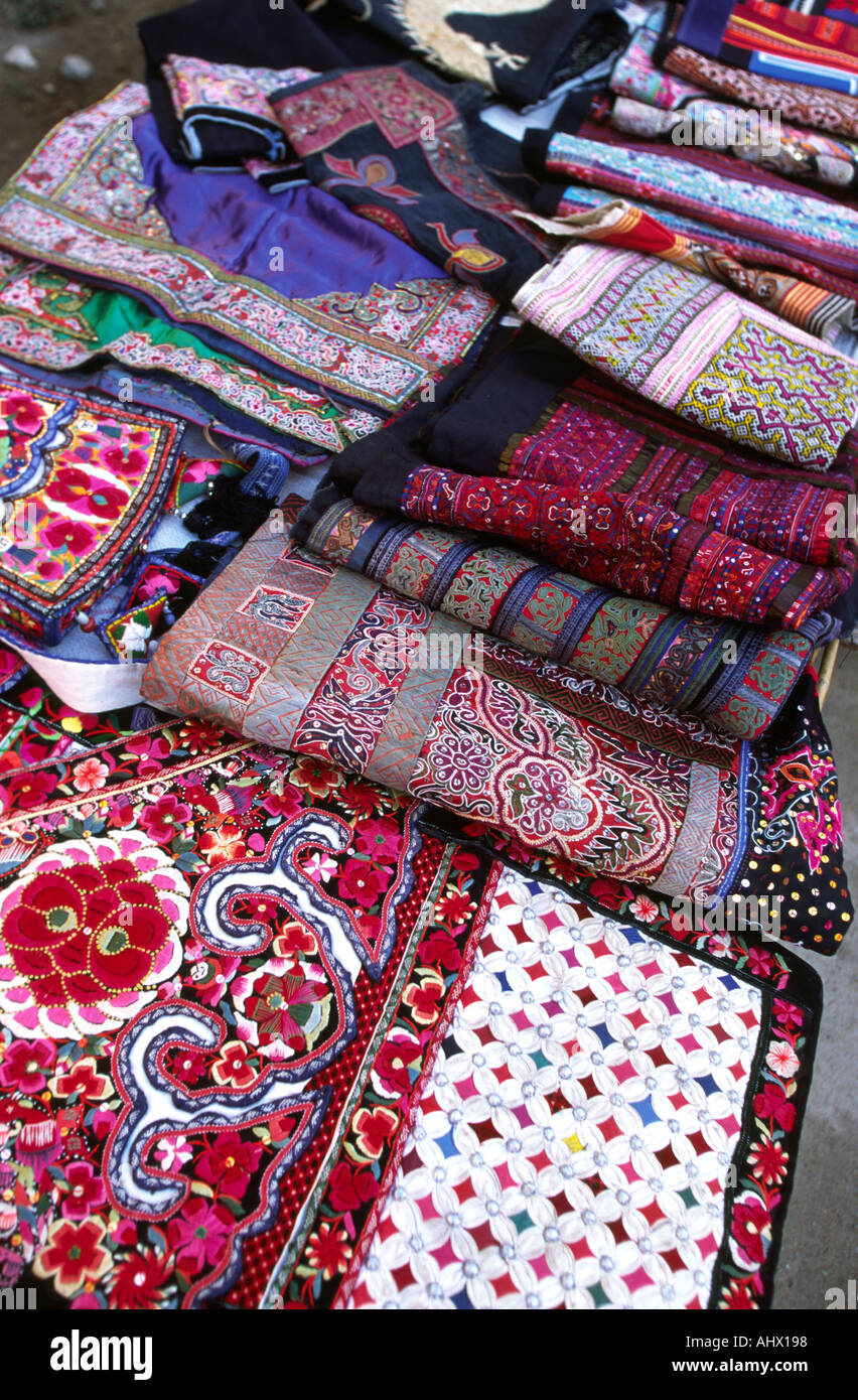 China Yunnan Dali market minority embroidery for sale Stock Photo