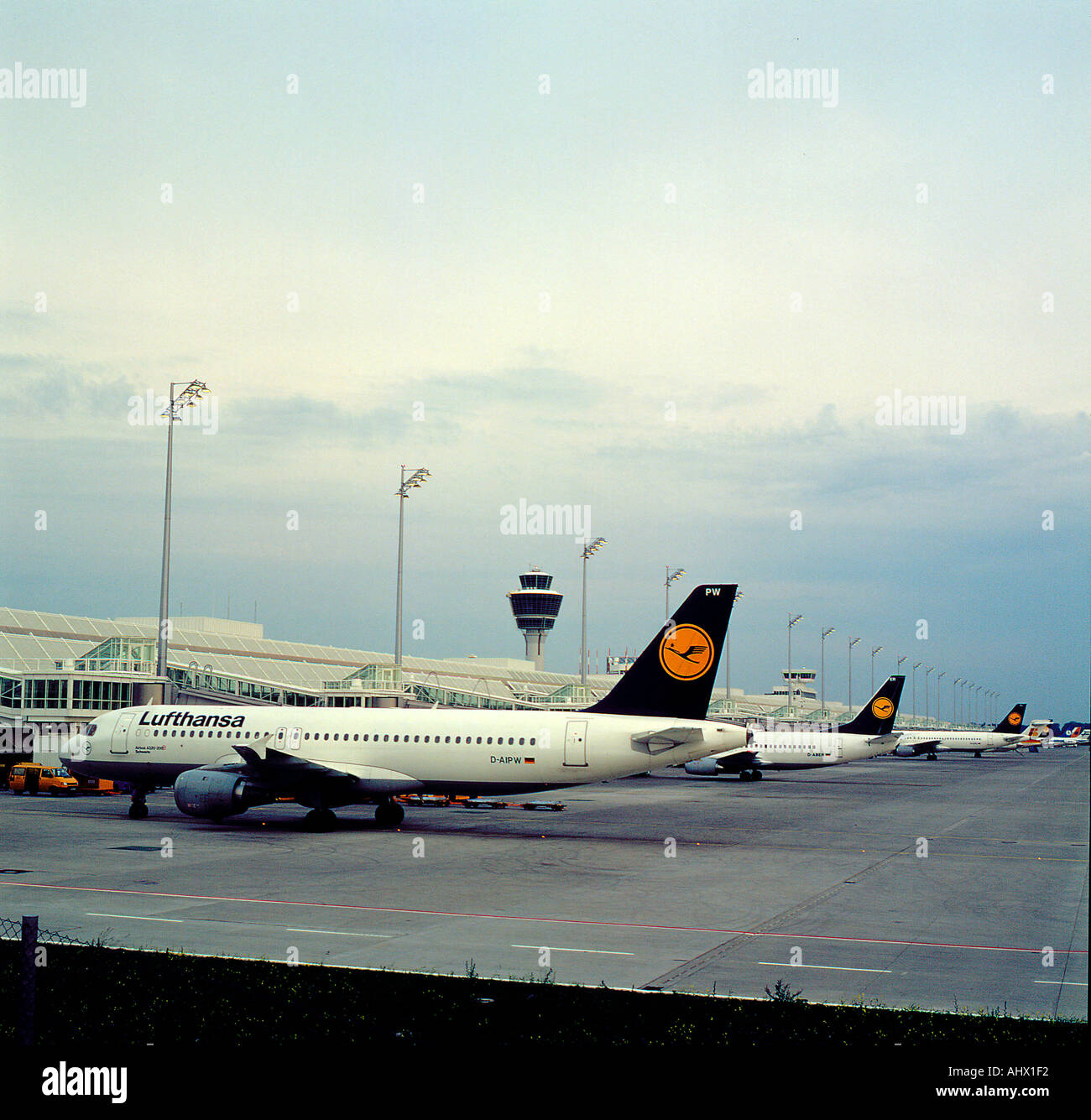 Franz Josef Strauss International Airport Munich with Lufthansa planes