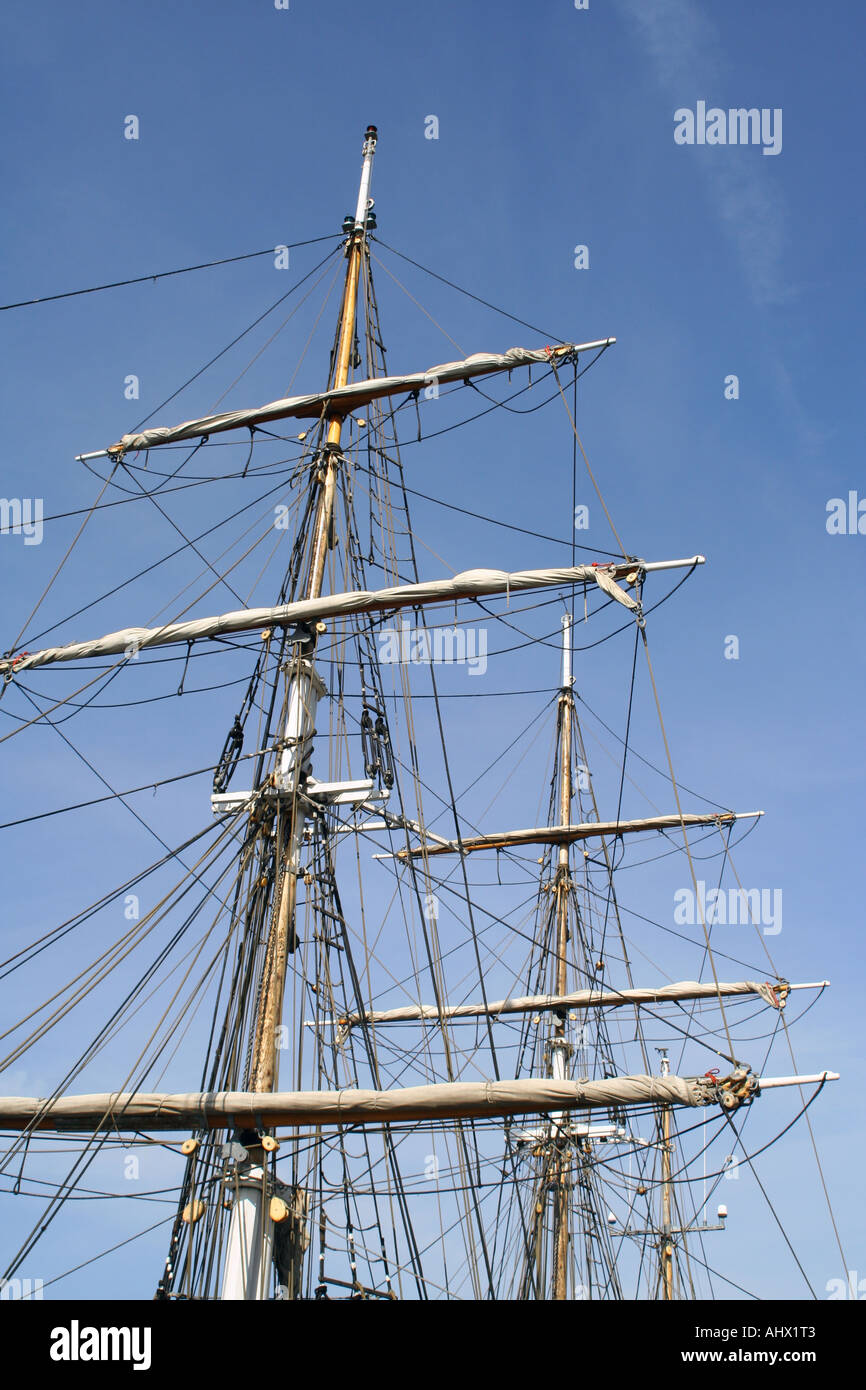 Tall ship rigging Scotland UK Stock Photo Alamy