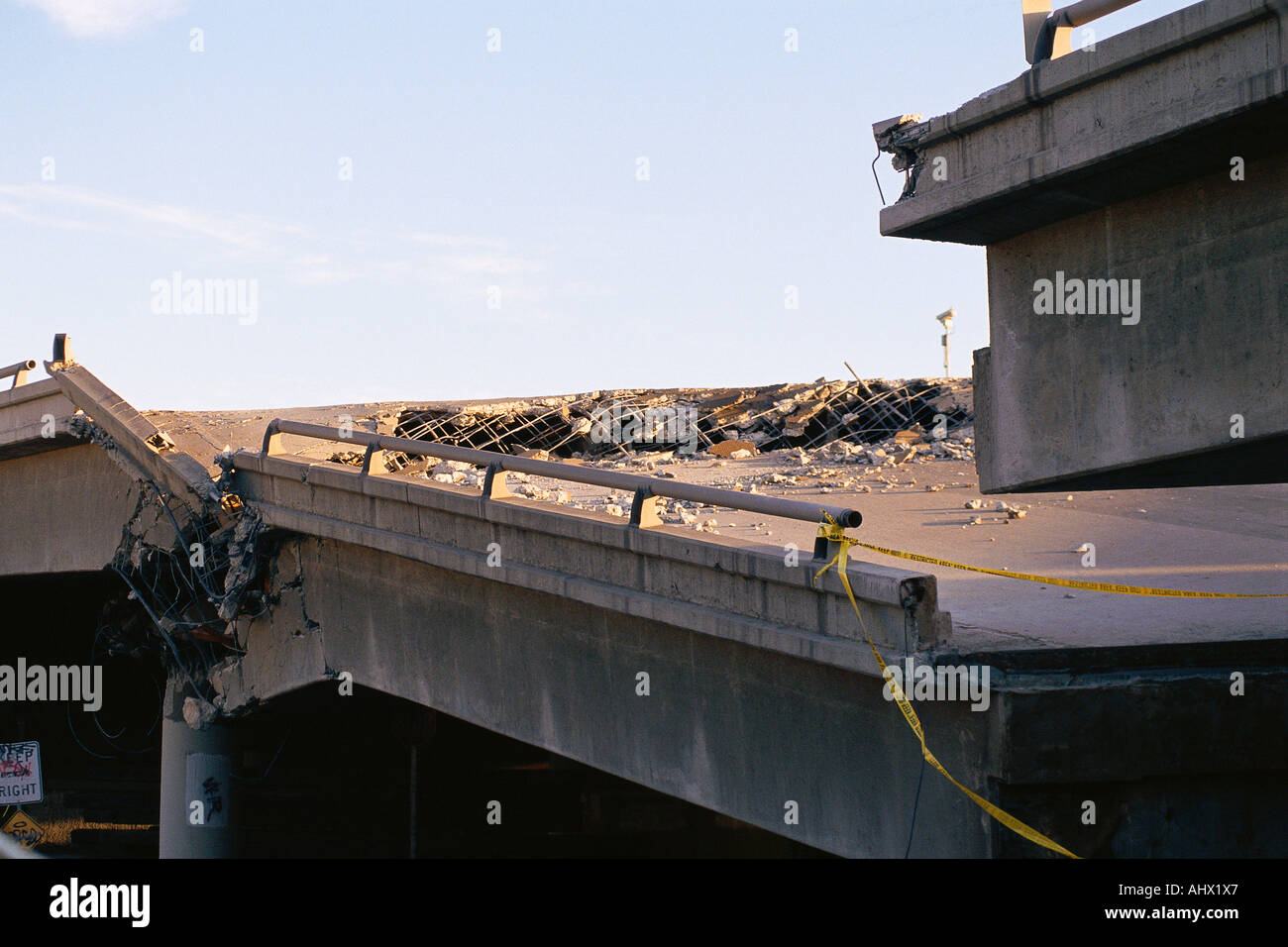 Collapsed bridge Stock Photo