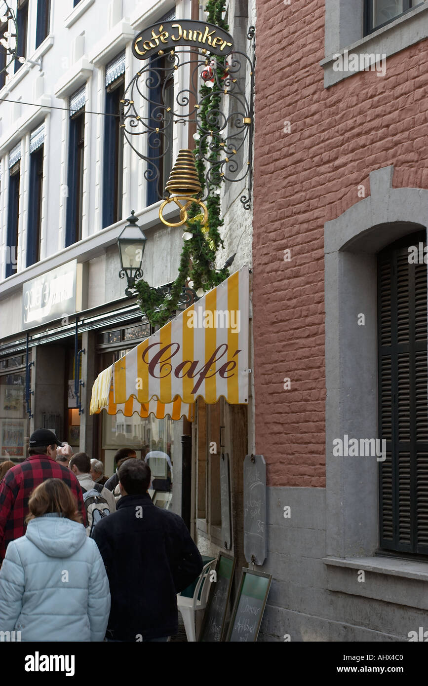 Cafe Junker pastry and coffee shop in winter Aachen Germany Stock Photo