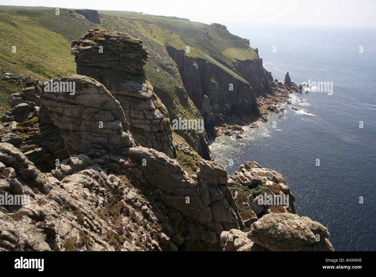 England. Lundy island. the "Cheeses", rocky west coast Stock Photo