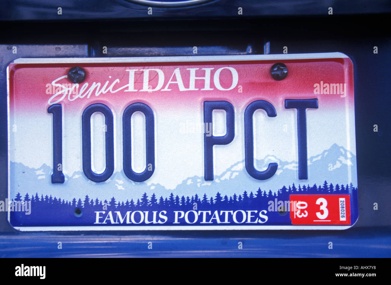 Vanity License Plate Idaho Stock Photo Alamy