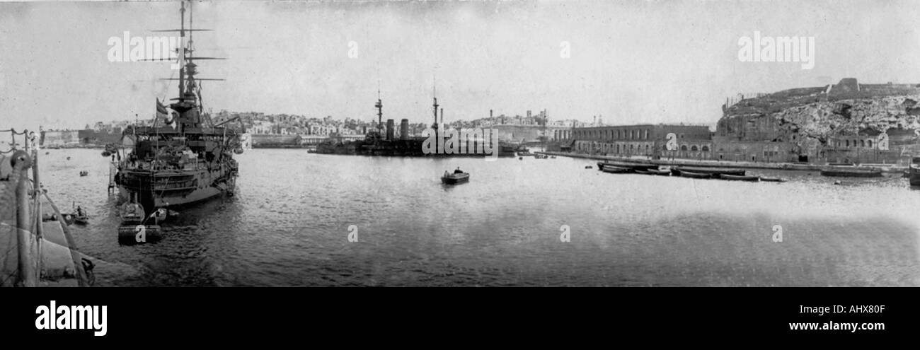 Malta harbour circa 1913 Stock Photo Alamy
