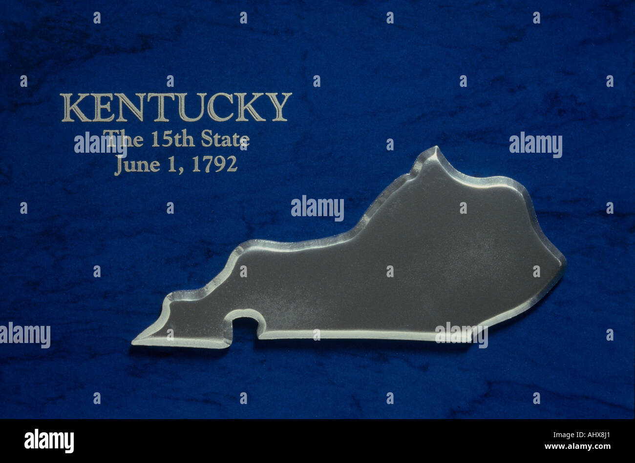 Silver Map of Kentucky Stock Photo Alamy
