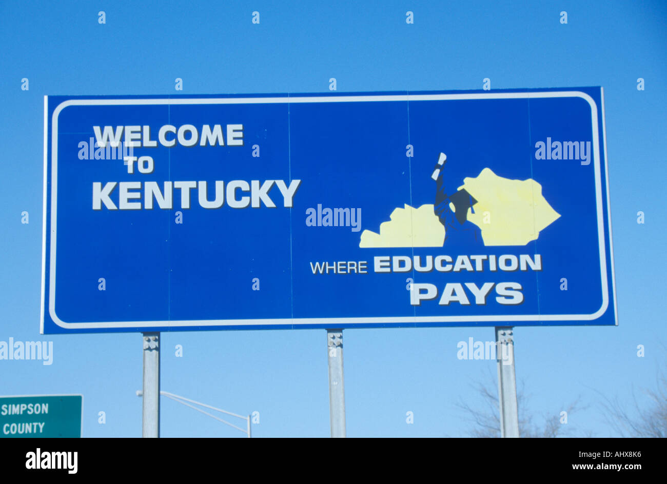 Welcome to Kentucky Sign Stock Photo