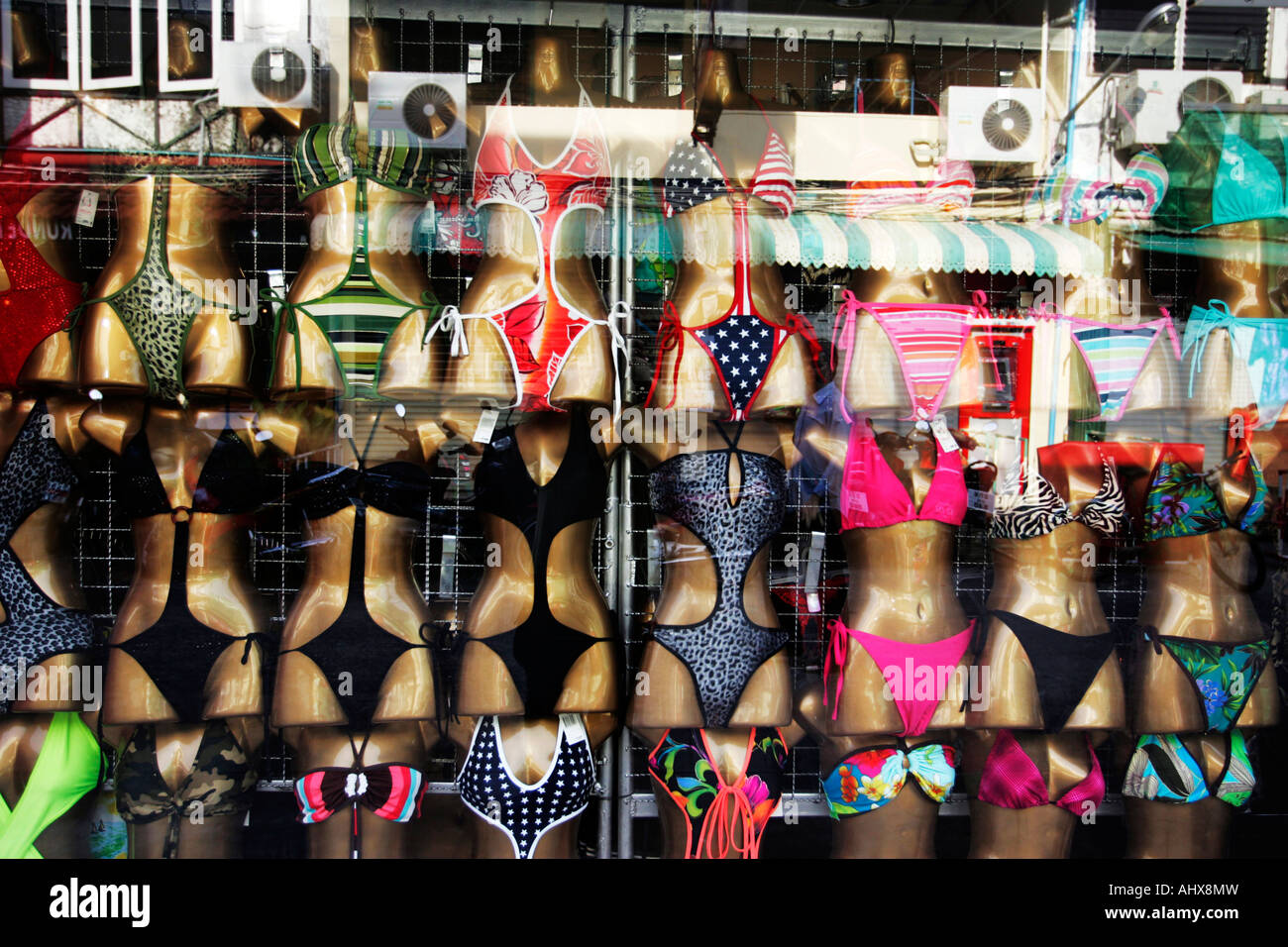 Bikinis for sale at one of Patong Beach's many cloths shops on Phuket  Island, Southern Thailand Stock Photo - Alamy