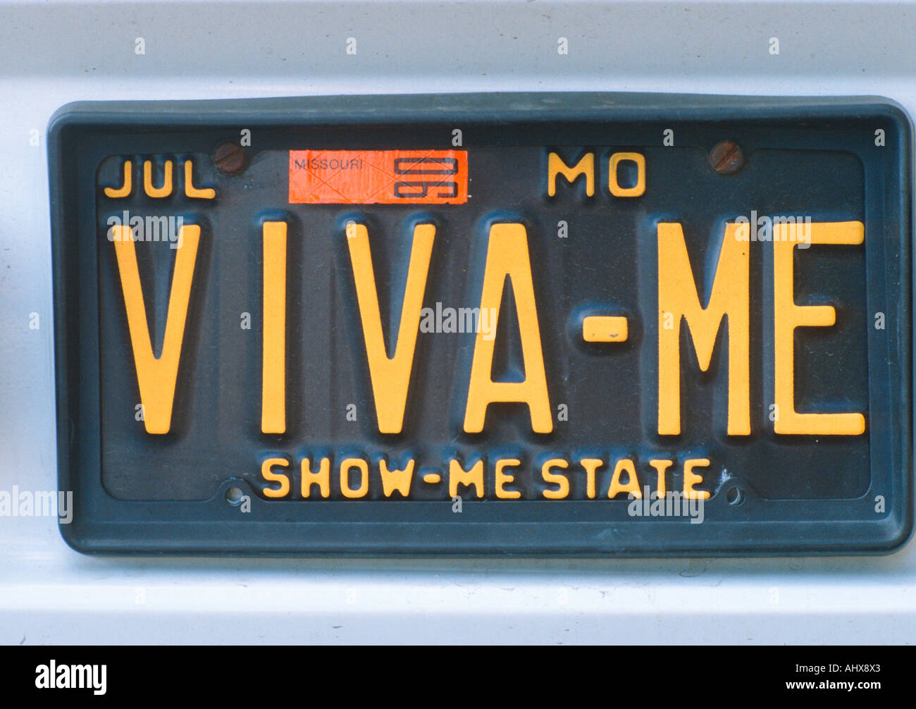 Vanity License Plate Missouri Stock Photo Alamy