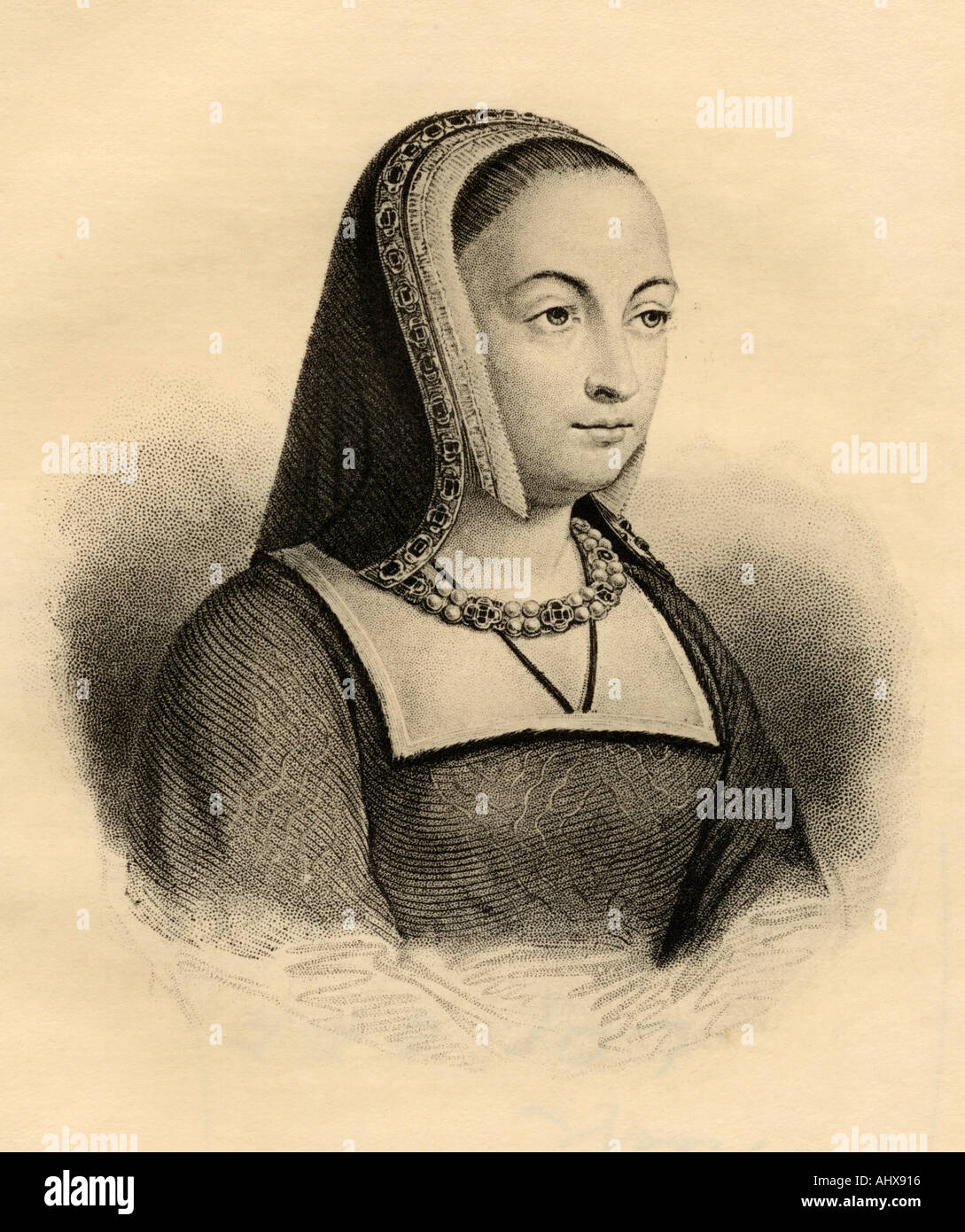 Anne of Brittany, 1477 - 1514. Queen consort of France as the wife of Charles VIII, 1491 - 1498 and of Louis XII, 1499 - 1514. Stock Photo