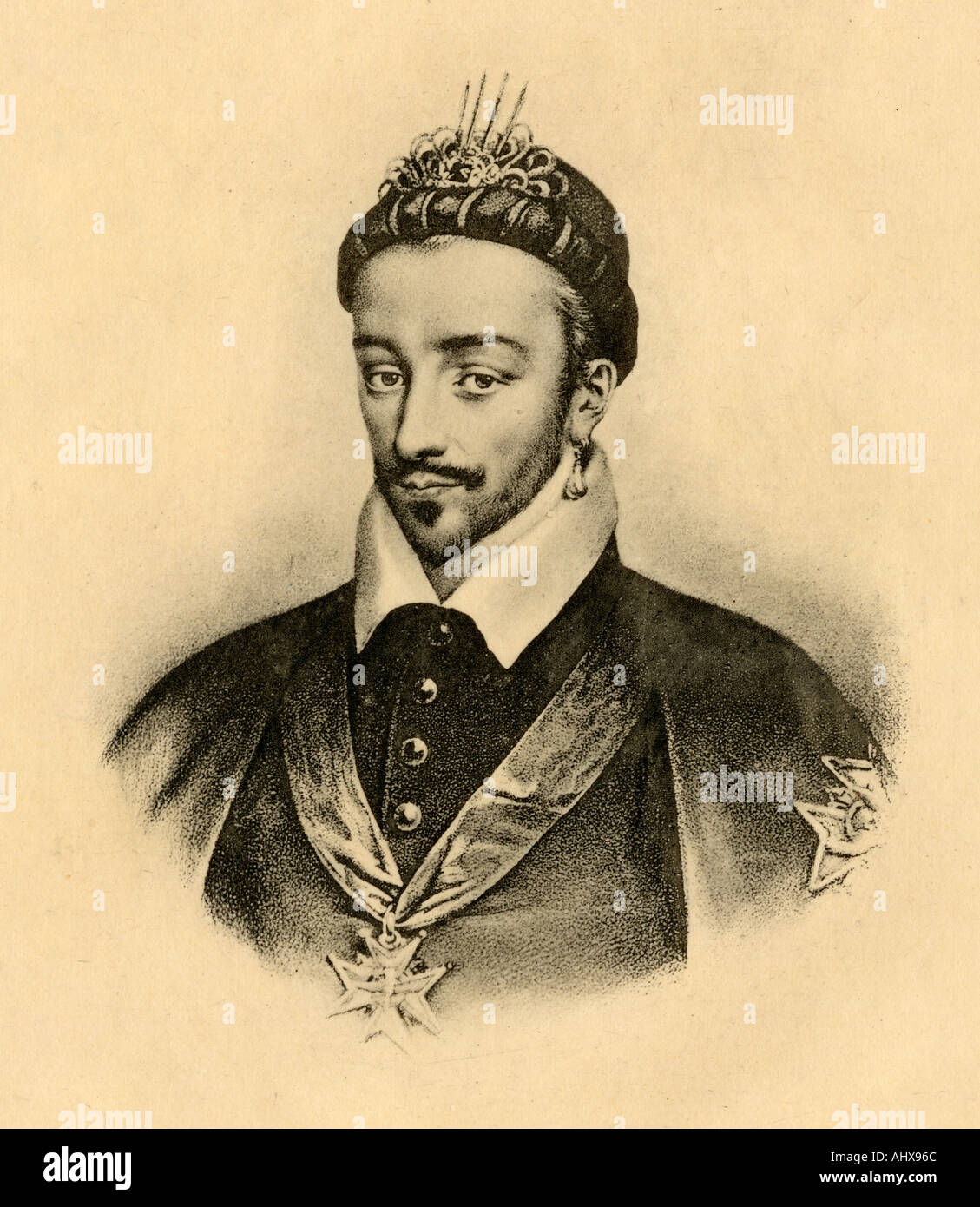 Henry III of France, 1551 - 1589.  King of France, 1574 - 1589 and King of the Polish-Lithuanian Commonwealth, 1573 - 1575. Stock Photo