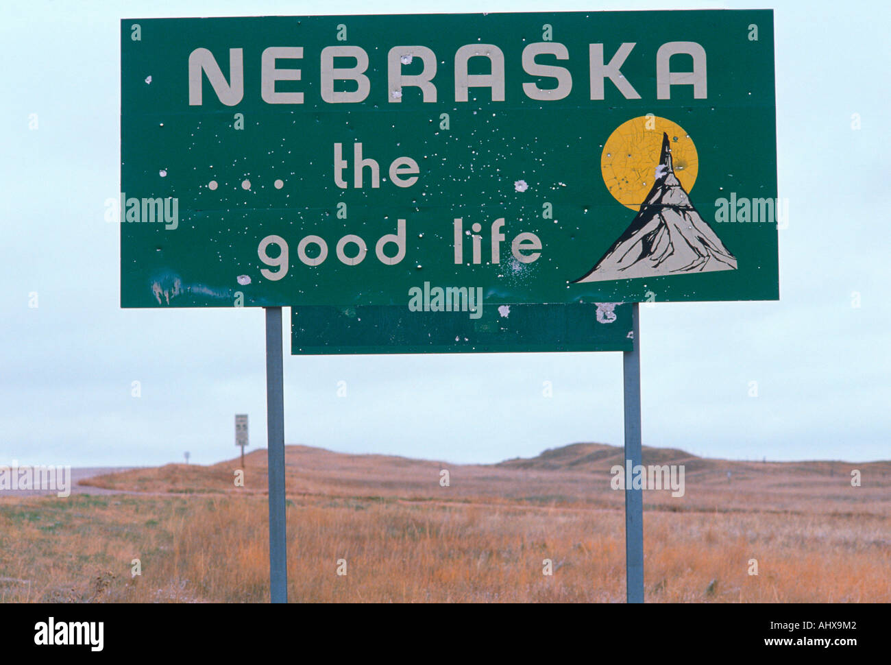 Welcome to Nebraska Sign Stock Photo