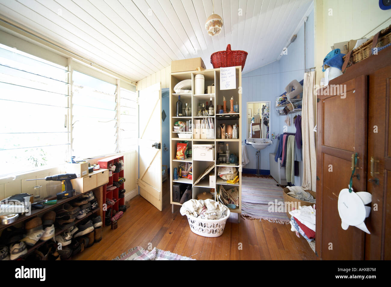 Wooden traditional Queenslander House in Dutton Park Brisbane Queensland QLD Australia Stock