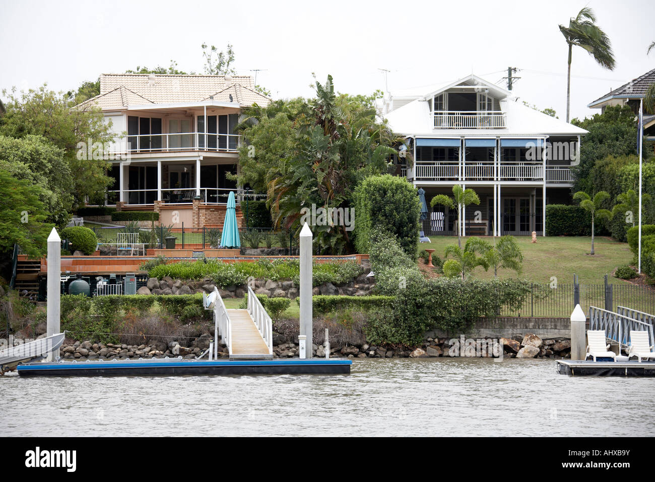 Expensive house or residential property overlooking river in south west