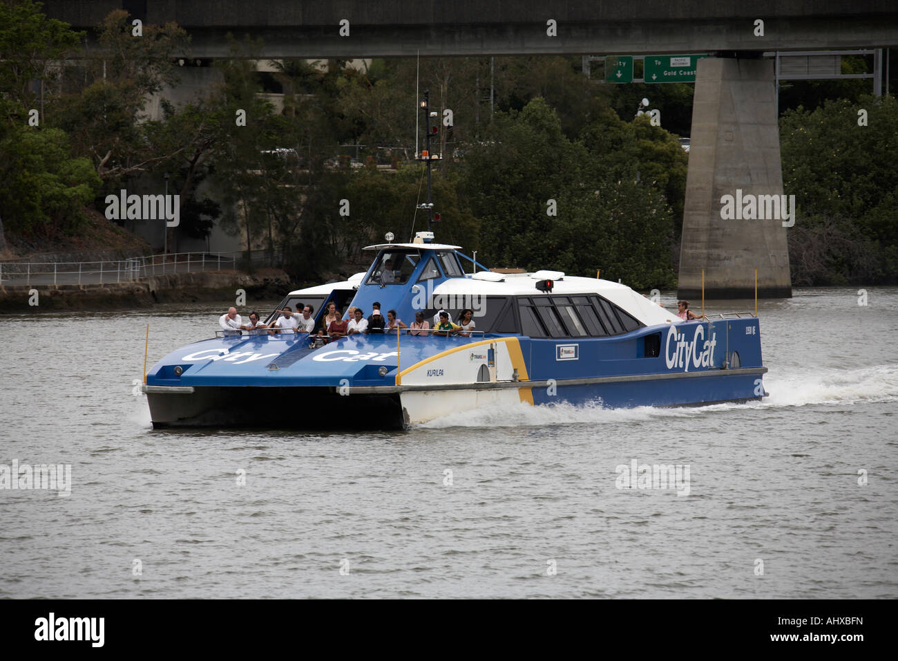 City Cat catamaran on river in Brisbane Queensland QLD Australia Stock