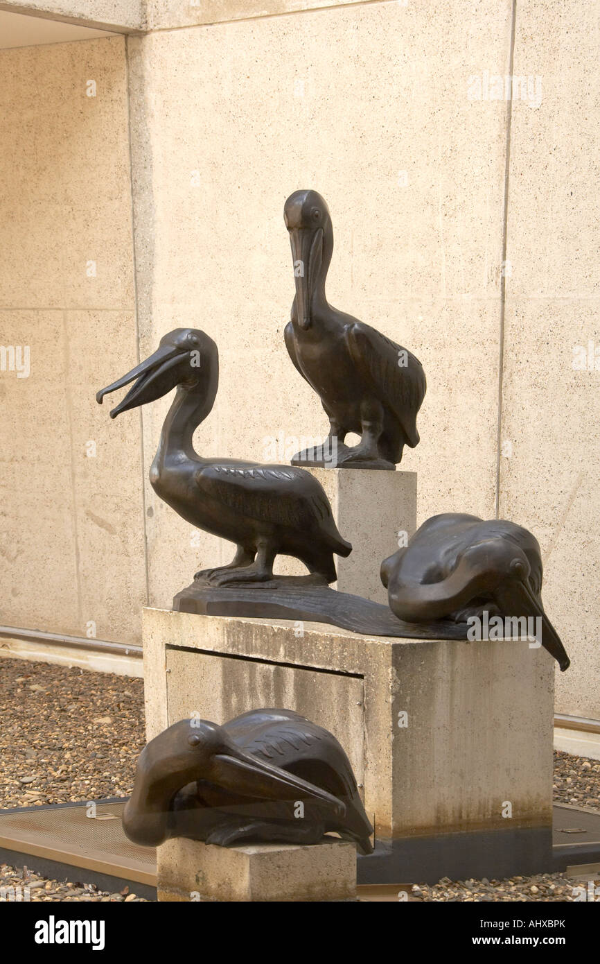 Bronze bird sculptures outside old Art Gallery Brisbane Queensland QLD