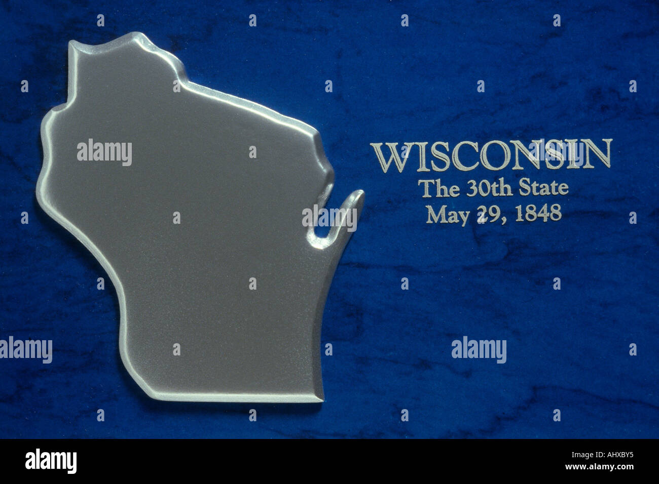 Silver Map of Wisconsin Stock Photo Alamy