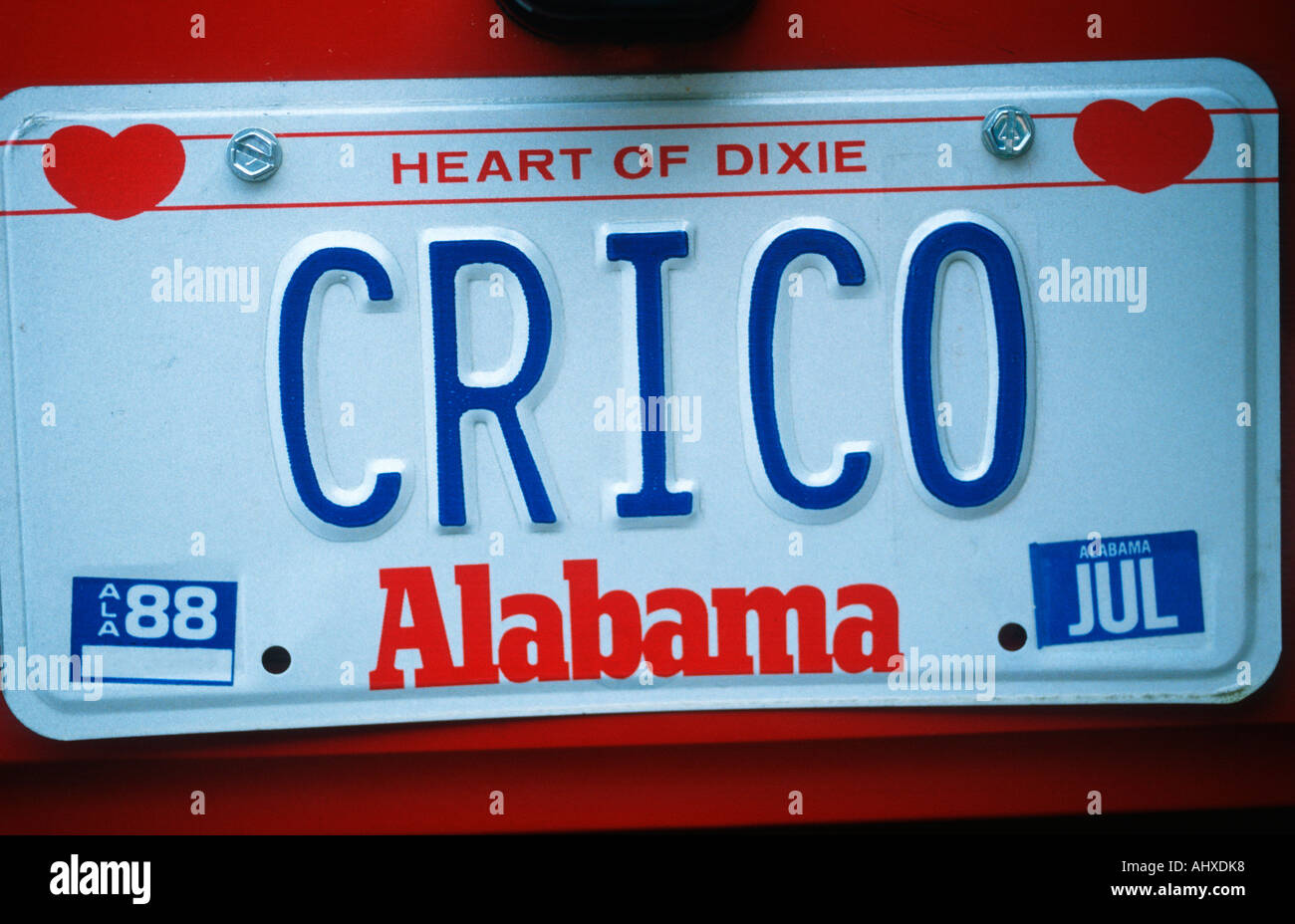 Vanity License Plate Alabama Stock Photo Alamy