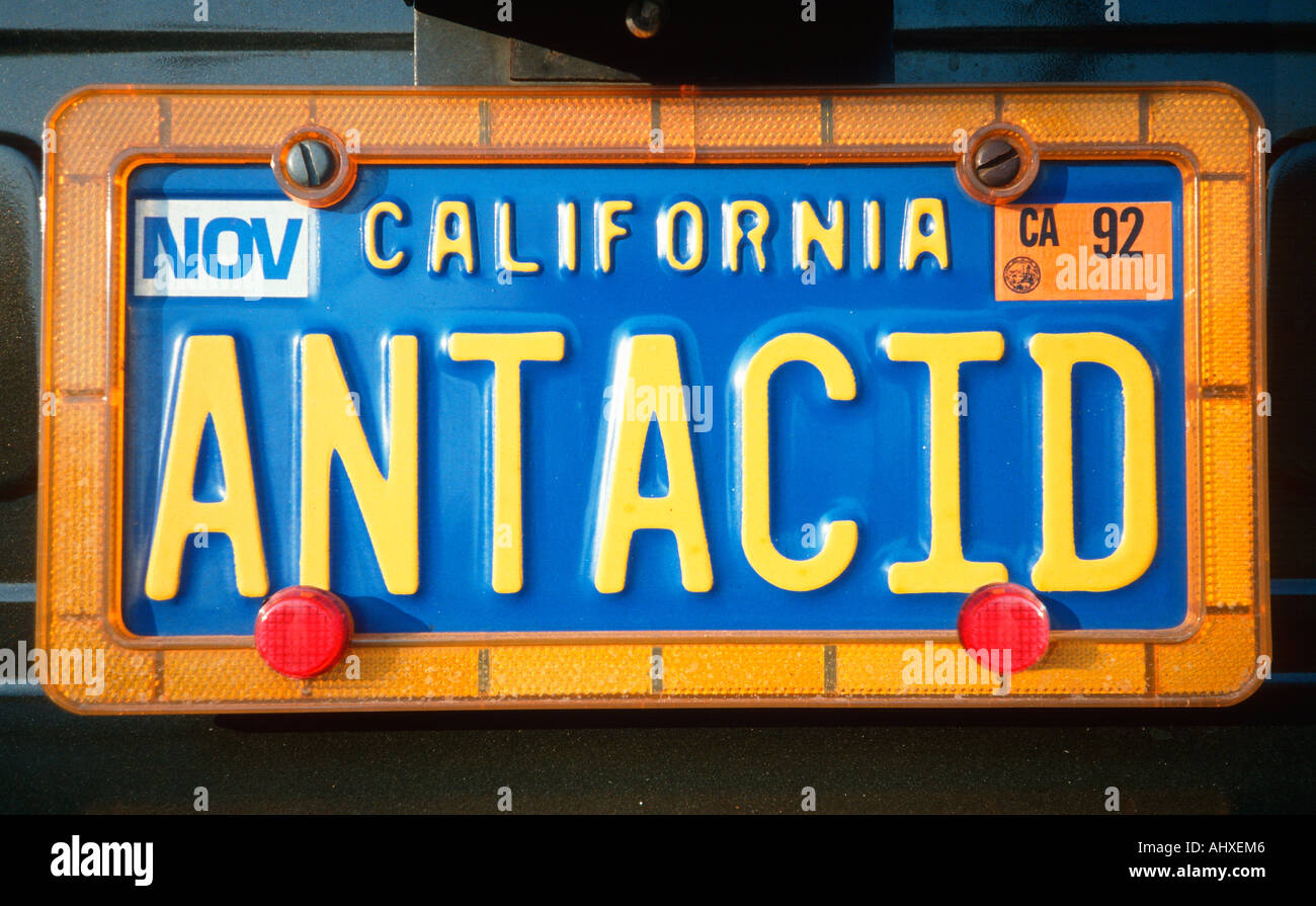 Vanity License Plate California Stock Photo Alamy