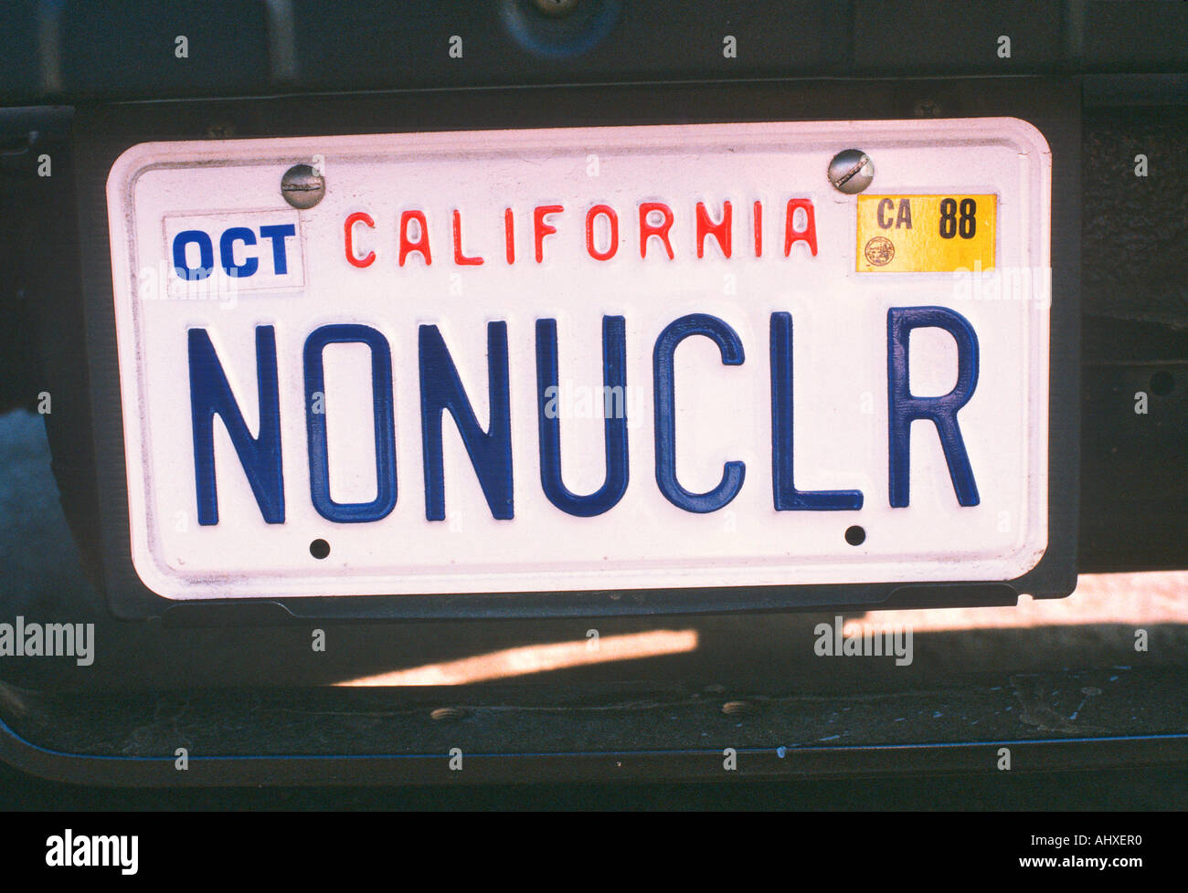 Vanity License Plate California Stock Photo Alamy