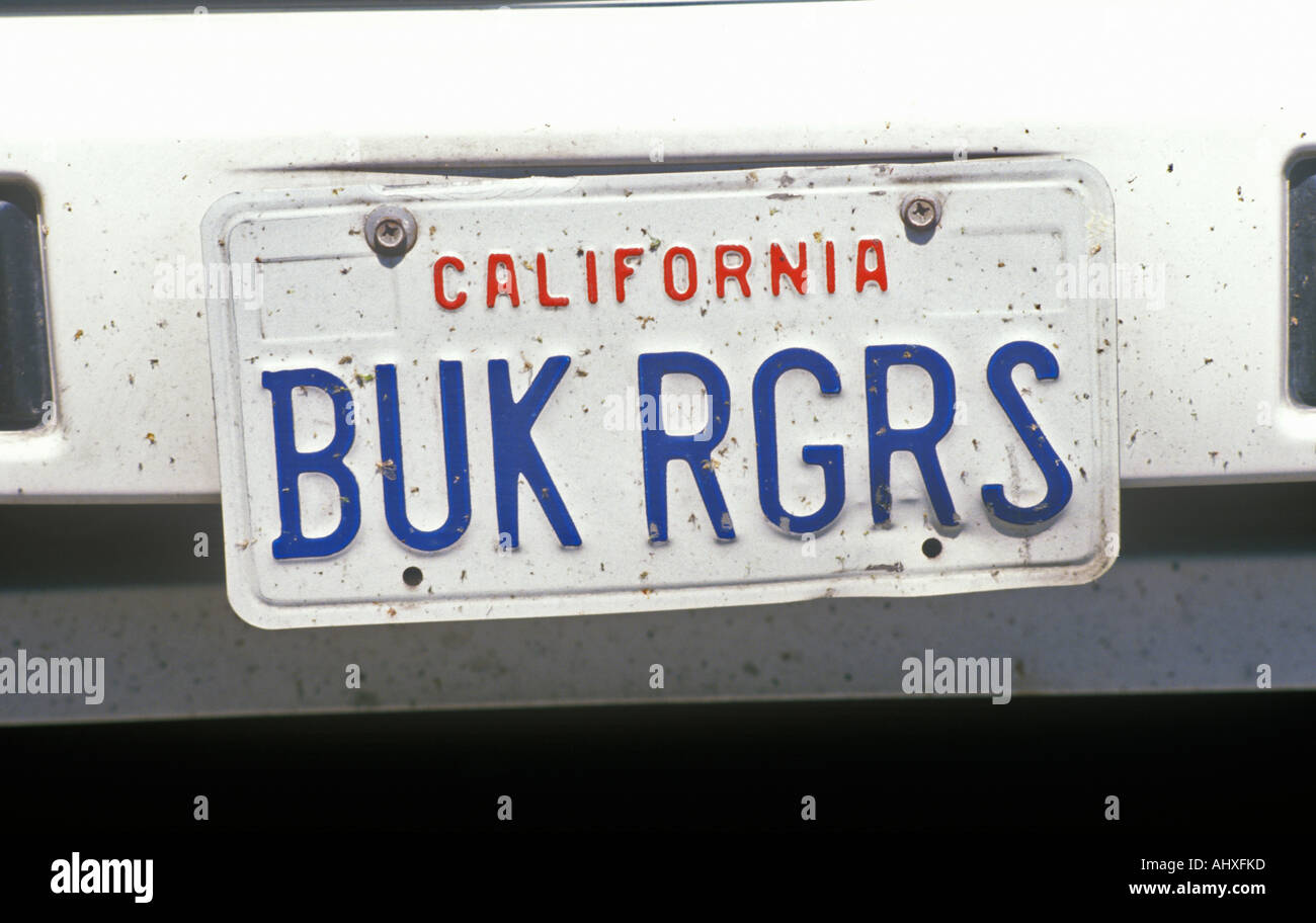 Vanity License Plate California Stock Photo Alamy