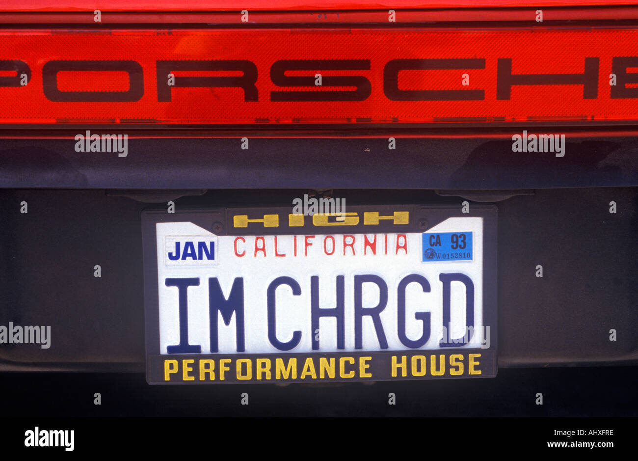 Vanity License Plate California Stock Photo Alamy