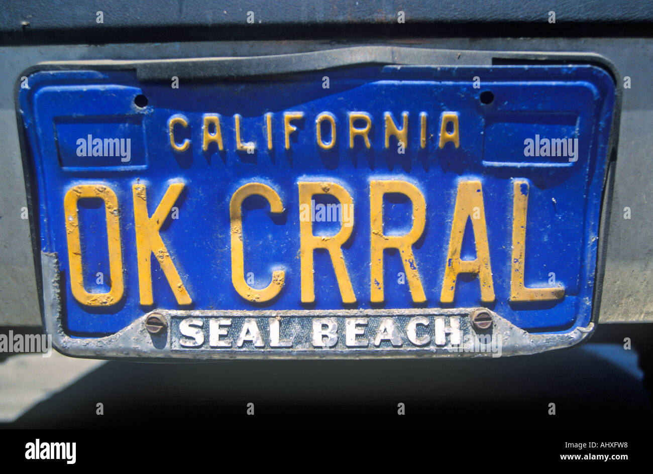 Vanity License Plate California Stock Photo Alamy