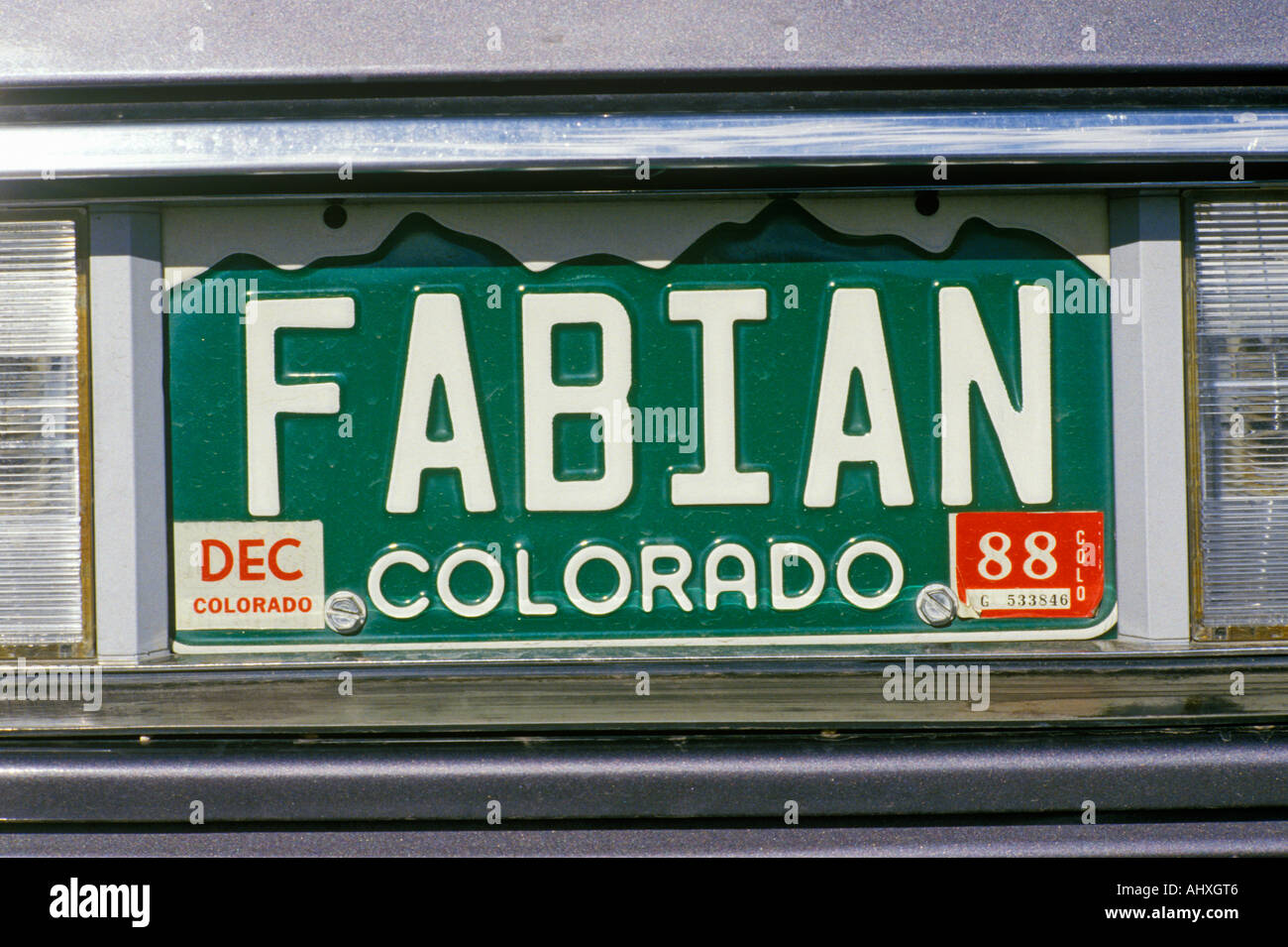 Vanity License Plate Colorado Stock Photo Alamy