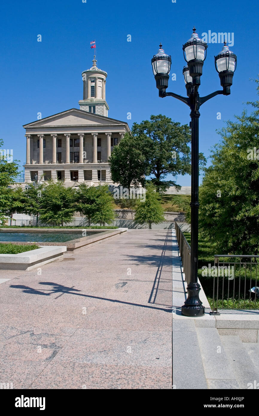 The State Capitol Building as seen from the Legislature Plaza,Nashville
