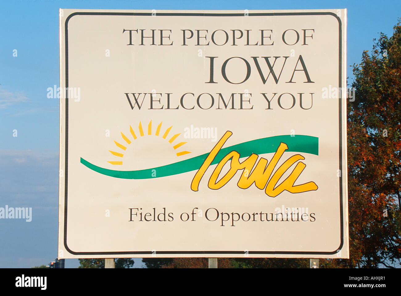 to Iowa Sign Stock Photo Alamy