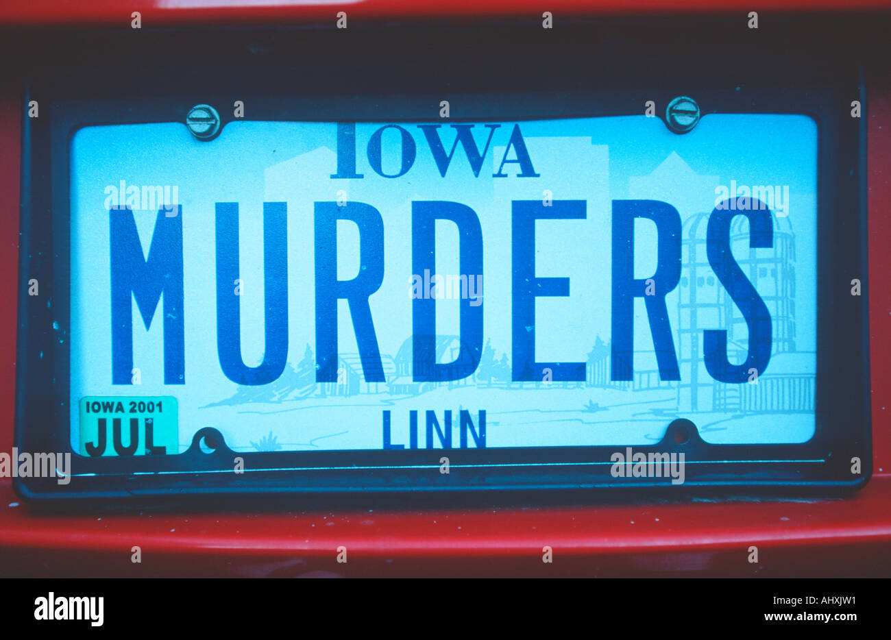 Vanity License Plate Iowa Stock Photo Alamy