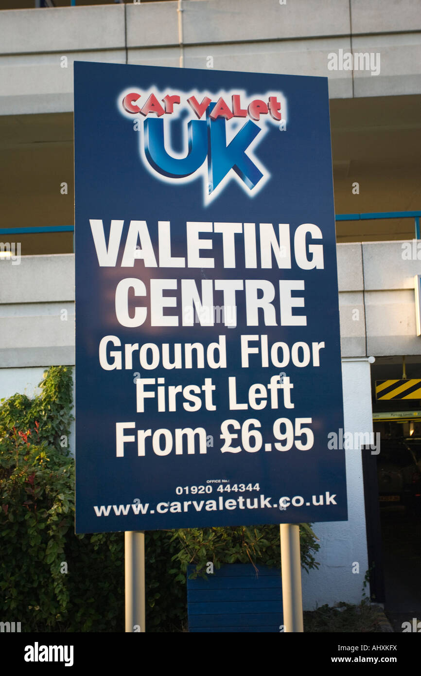 UK Valeting Centre operated at a Shopping Centre carpark Stock Photo