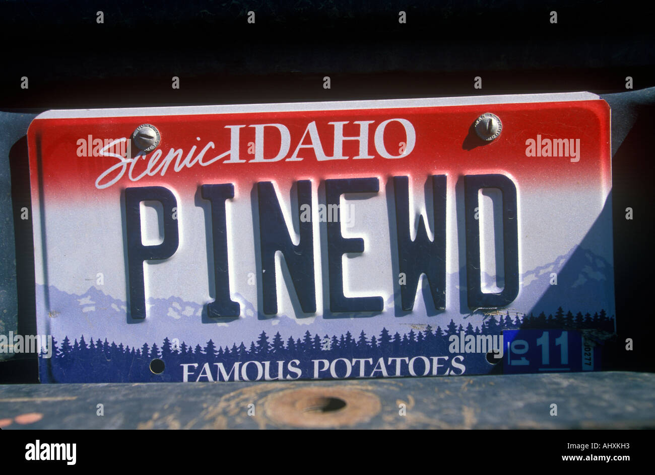 Vanity License Plate Idaho Stock Photo Alamy