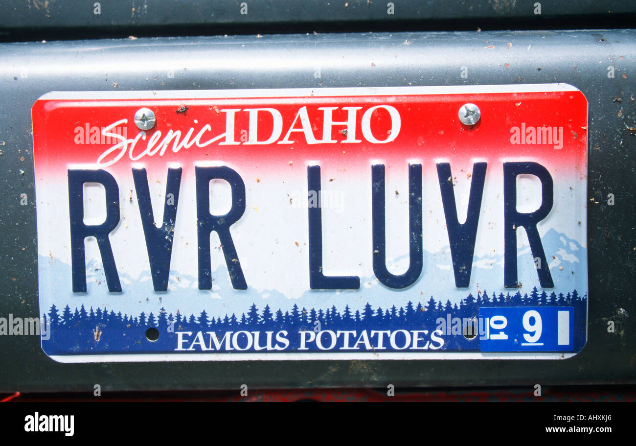 Vanity License Plate Idaho Stock Photo Alamy