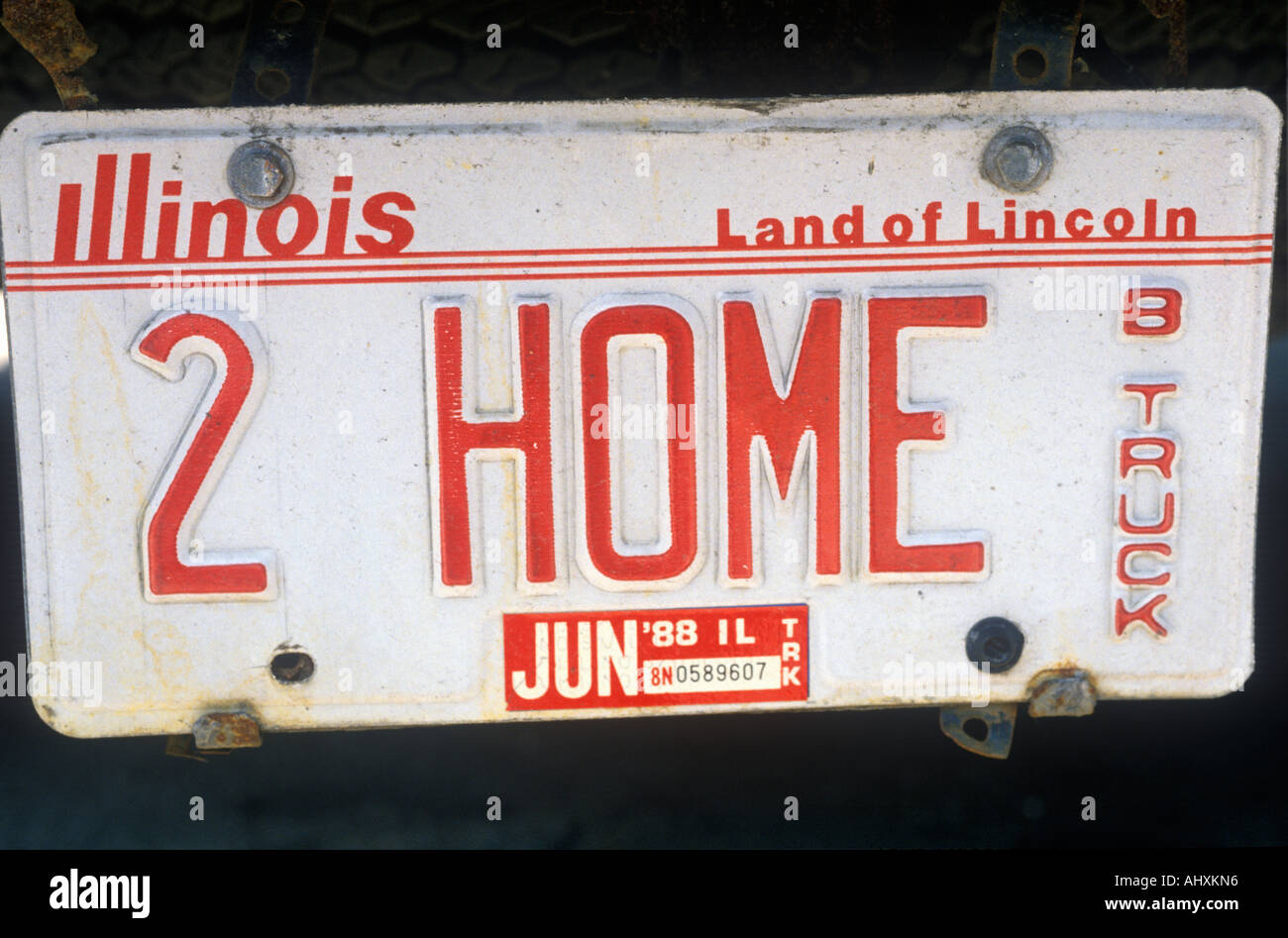 Vanity License Plate Illinois Stock Photo Alamy