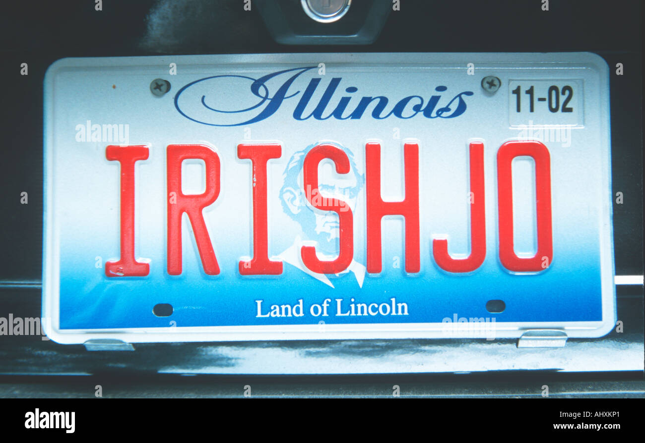 Vanity License Plate Illinois Stock Photo Alamy