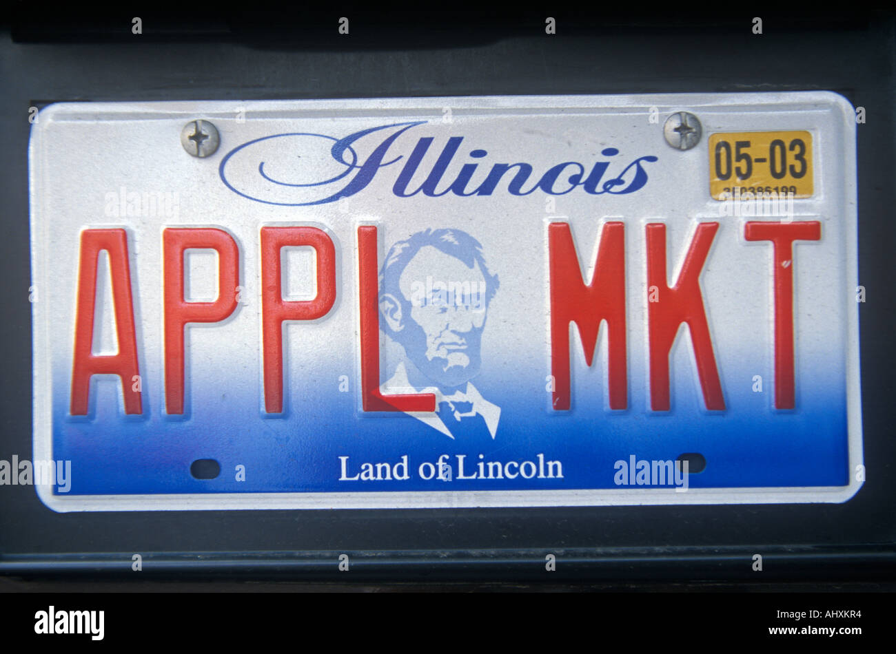 Vanity License Plate Illinois Stock Photo Alamy